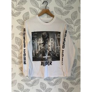 Beiber Purpose World Tour White Long Sleeve, Size S